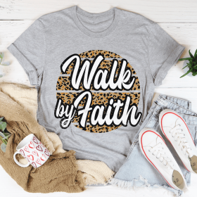 Walk By Faith T-Shirt (Color: Athletic Heather, size: XL)