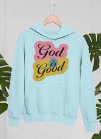 God Is Good Hoodie (Color: Heather Prism Ice Blue, size: small)