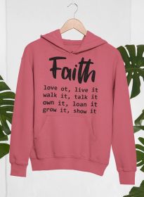 Faith Love It Live It Hoodie (Color: Mauve, size: small)