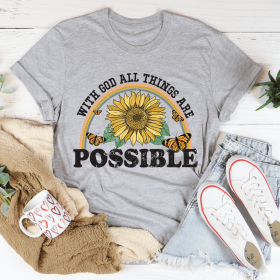 With God All Things Are Possible T-Shirt (Color: Athletic Heather, size: 2XL)