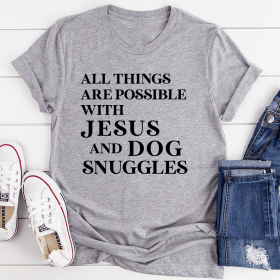 All Things Are Possible with Jesus T-Shirt (Color: Athletic Heather, size: S)