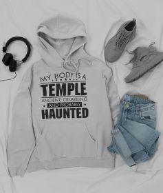 My Body Is A Temple Hoodie (Color: Athletic Heather, size: X-large)