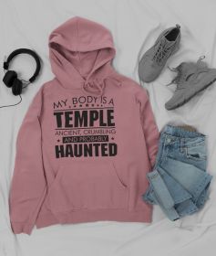 My Body Is A Temple Hoodie (Color: Mauve, size: X-large)