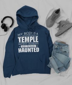 My Body Is A Temple Hoodie (Color: Navy, size: XX-large)
