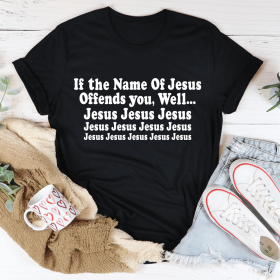 The Name Of Jesus T-Shirt (Color: Black Heather, size: 3XL)