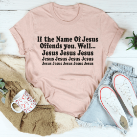 The Name Of Jesus T-Shirt (Color: Heather Prism Peach, size: 3XL)