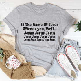 The Name Of Jesus T-Shirt (Color: Athletic Heather, size: 2XL)