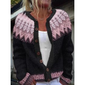3D Digital Printing Cardigan Knitted Coat (Option: Hwjaffa066b3-S)