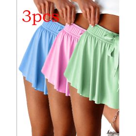 Minimal Versatile High Waist Pleating Lace-up Casual Shorts (Option: Set4-L)