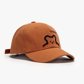 Men's Outdoor Sun Protection South Korea Cute Bear Baseball Cap (Option: 22A022 Orange-Adjustable)
