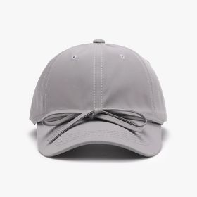 Spring And Autumn Bowknot Quick-drying Soft Top Women's Baseball Cap (Option: Gray-Adjustable)