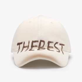 Letter Graffiti Baseball Cap Curved Brim Soft Top Cotton Blend Adjustable Snapback Hat (Option: 24A161 Beige-Adjustable)