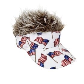Simulation Wig Cap 250th Anniversary Baseball Cap Synthetic Short Hair Baseball Cap Spiked Hair Wig Hat Fake Hair Adjustable Sunshade Visor Fancy Perf (Option: 5color-Adjustable)
