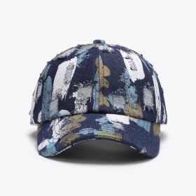 Men's Outdoor Travel Individual Breathable Soft Top Baseball Cap (Option: Navy Blue-Adjustable)