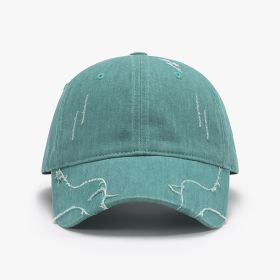 Men's Baseball Street Face-looking Small Peaked Cap (Option: 24A141 Lake Blue-Adjustable)