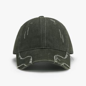 Men's Baseball Street Face-looking Small Peaked Cap (Option: 24A141 Dark Green-Adjustable)