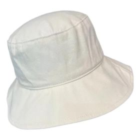 Unisex Summer Folding Outdoor Sun Protection Comfortable Cotton Wide Brim Bucket Hat (Option: White)