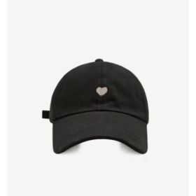 Preppy Style Love Embroidery Ponytail Half Topless Hat (Option: Black-M)