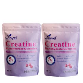 Creatine Monohydrate Gummies, 5 Grams Per Serving, Sugar-free Creatine Gummies, Suitable For Workouts, Strength, Cognitive Health, And Muscle Support, (Option: 2 PCS)