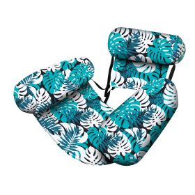 Inflatable Floating Hammock Water Floating Chair Pool Party Floating Chair (Option: Green Leaves-76X35X60 cm)