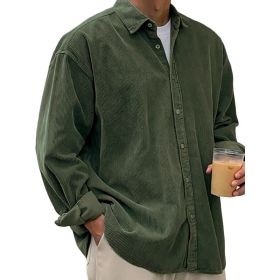 Casual Loose Men's Autumn And Winter Thick Shirt Jacket (Option: Army Green-M)