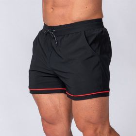 Fitness Quick-drying Sport Running Training Outdoor Beach Shorts (Option: Black-L)