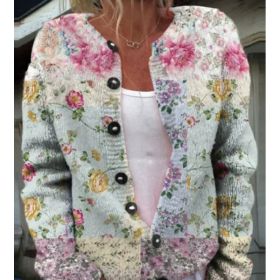 3D Digital Printing Cardigan Knitted Coat (Option: Style4-XL)