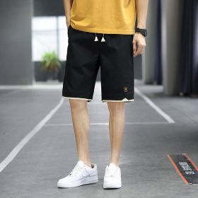 All-match Casual Beach Straight Loose Shorts (Option: L-8905 Black)