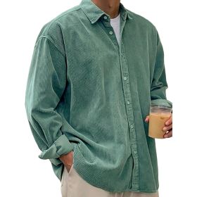 Casual Loose Men's Autumn And Winter Thick Shirt Jacket (Option: Green-M)