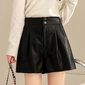 New Autumnwinter High-waiste Figure-flattering A-line Wide-leg Pants For Outerwear (Option: Black-S)