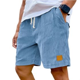 Vintage Embroidered Corduroy Fashion Lace-up Casual Shorts (Option: XL-Sky Blue)