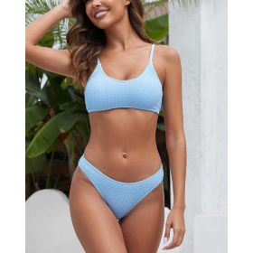 Girl Group-style Bikini European And American Fashion (Option: Blue-L)