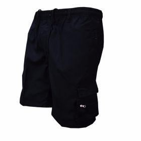 Men's Casual Working Pants Shorts Loose Summer Outdoor Workout Pants (Option: Black-L)