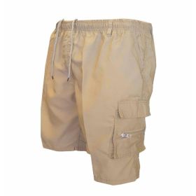 Men's Casual Working Pants Shorts Loose Summer Outdoor Workout Pants (Option: Khaki-XXXL)
