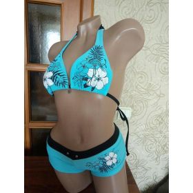 Spring And Summer Fashion Trend Sexy Bikini Suit (Option: Sky Blue Suit-L)