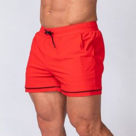 Fitness Quick-drying Sport Running Training Outdoor Beach Shorts (Option: Red-XXXL)