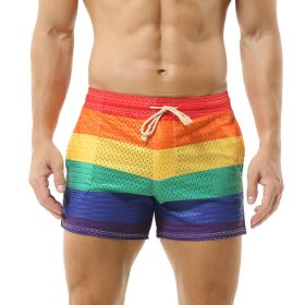 Fashion Boxers Jacquard Beach Shorts (Option: Rainbow Color-L)