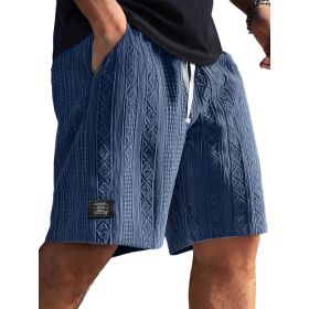 Mens Stylish Casual And Comfortable Shorts (Option: Navy Blue-L)